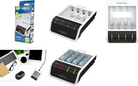 ANSMANN Comfort Smart - 1,5 Std. USB-Batterieladegerät - (für 4xAA/AAA) 4 x AA-Typ - 2100 mAh - 800 mA - Schwarz, weiß (1001-0092-01) von Ansmann