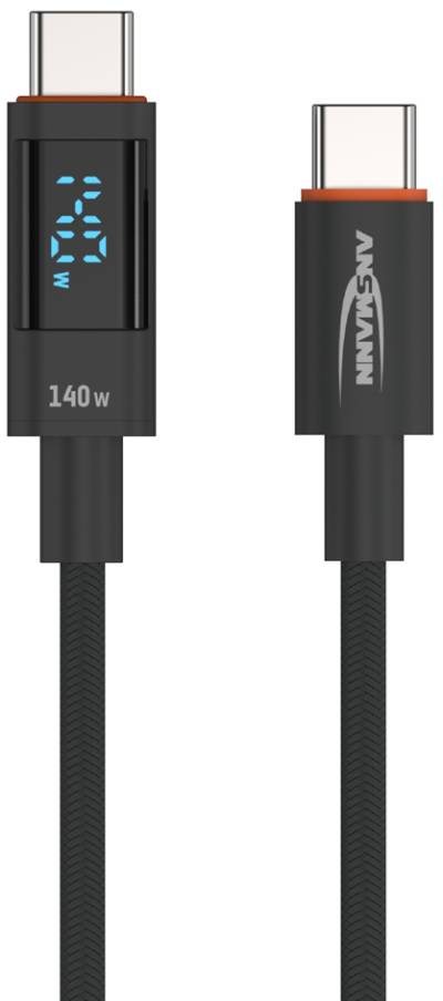 ANSMANN Daten- & Ladekabel mit Display, USB-C - USB-C, 1,2 m von Ansmann