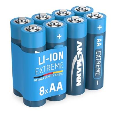 ANSMANN Extreme Lithium Batterie AA Mignon 8er Spar-Pack - 1,5V, LR6 - hohe Kapazität, extrem leicht, 700% mehr Power als herkömmliche Wegwerfbatterien - Topleistung auch bei extremsten Temperaturen von Ansmann