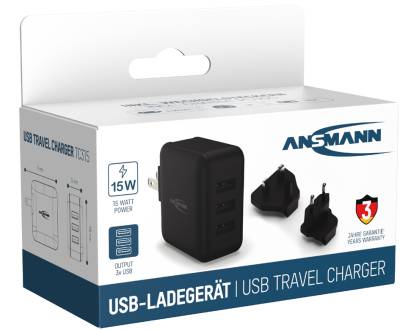 ANSMANN USB-Ladegerät Travel Charger TC315, 3x USB-A von Ansmann