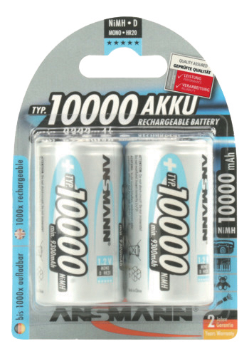 ANSMANN maxE NiMH Akku, Mono D, 2er Blister, 5.000 mAh von Ansmann