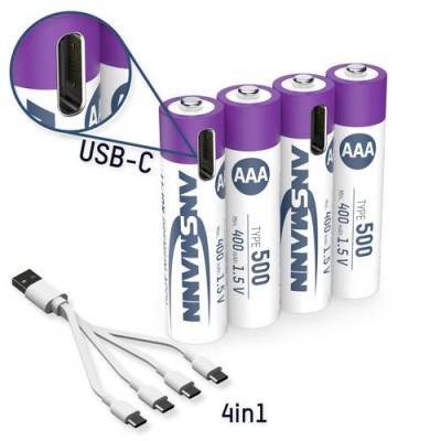 Ansmann LR03 USB-C USB-C® Akku Li-Ion 500 mAh 1.5V 4St. von Ansmann