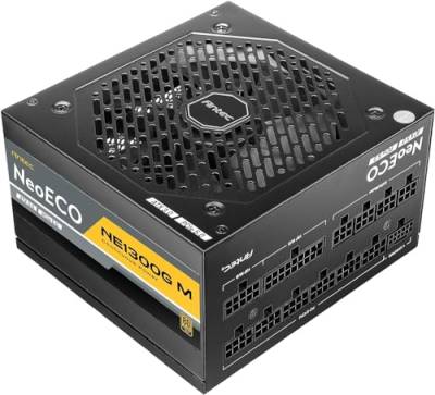 ANTEC NeoECO, NE1300G M ATX3.0, 1300 W vollmodulares Netzteil, 80 Plus Gold zertifiziert, PCIE 5.0-Unterstützung, PhaseWave-Design, japanische Kappen, Zero RPM Manager, leiser 120-mm-Lüfter, 10 Jahre von Antec