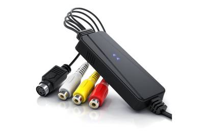 Aplic Audio- & Video-Adapter USB Typ A, S-Video, Composite CVBS, Cinch zu USB 2.0 Typ A Stecker, S-Video Buchse (Mini-DIN 4), Composite CVBS Buchse, Cinch Buchse, Cinch Buchse, USB Videograbber Audio Video Konverter, PAL NTSC Videos digitalisieren von Aplic