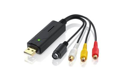 Aplic Audio- & Video-Adapter USB Typ A zu S-Video, Component-Video, Cinch, 15 cm, USB Audio Video Grabber - VHS - Videoadapter zur Bearbeitung von Aplic