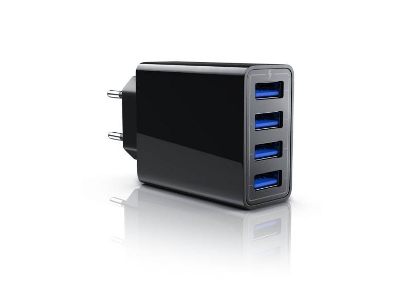 Aplic USB-Ladegerät (5000 mA, 4-Port Netzteil für Handy, Tablet uvm. 5000mA, 2,4A Max. je Port, 25W) von Aplic