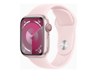 Apple Watch Series 9 (GPS + Cellular) 41mm Aluminium rosé mit Sportarmband M/L hellrosa von Apple Computer