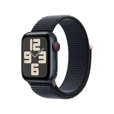 Apple Watch SE (2. Generation, 2023) (GPS + Cellular, 40 mm) Smartwatch mit Aluminiumgehäuse und Sport Loop Armband in Mitternacht. Fitness- und Schlaftracker, Herzfrequenzmesser, CO₂ neutral von Apple