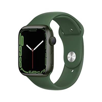 Apple Watch Series 7 (GPS, 45 mm) – Grünes Aluminiumgehäuse mit Clover Sportarmband (Generalüberholt) von Apple