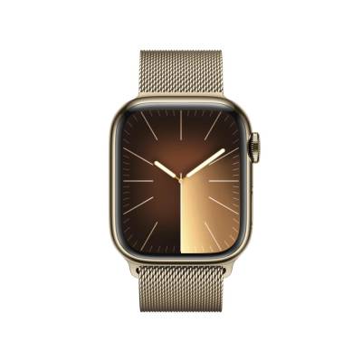 Apple Watch Series 9 (GPS + Cellular) 45mm Edelstahlgehäuse gold, Milanese Lo... von Apple