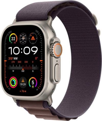 Apple Watch Ultra 2 GPS 49 mm + Cellular Titanium M Smartwatch (4,9 cm/1,92 Zoll, Watch OS 10), Alpine Loop von Apple