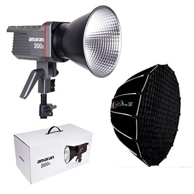 Amaran 200x Bi-Color LED Video Light+ Light Dome SE Softbox Kit, 200W 2700-6500k 51600lux@1m Bluetooth App Control 9 Built-in Lighting Effects DC/AC Power Supply, Shooting,Made by Aputure von Aputure