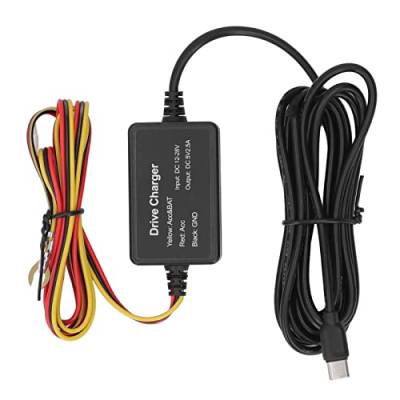 Dashcam Hardwire Kit, Mini USB Hardwire Kit für Dashcam, 12-30V Bis 5V Auto Dashcam Hardwiring Kit für GPS Navigator (TYP C), Vantrue Hardwire Kit von Aramox