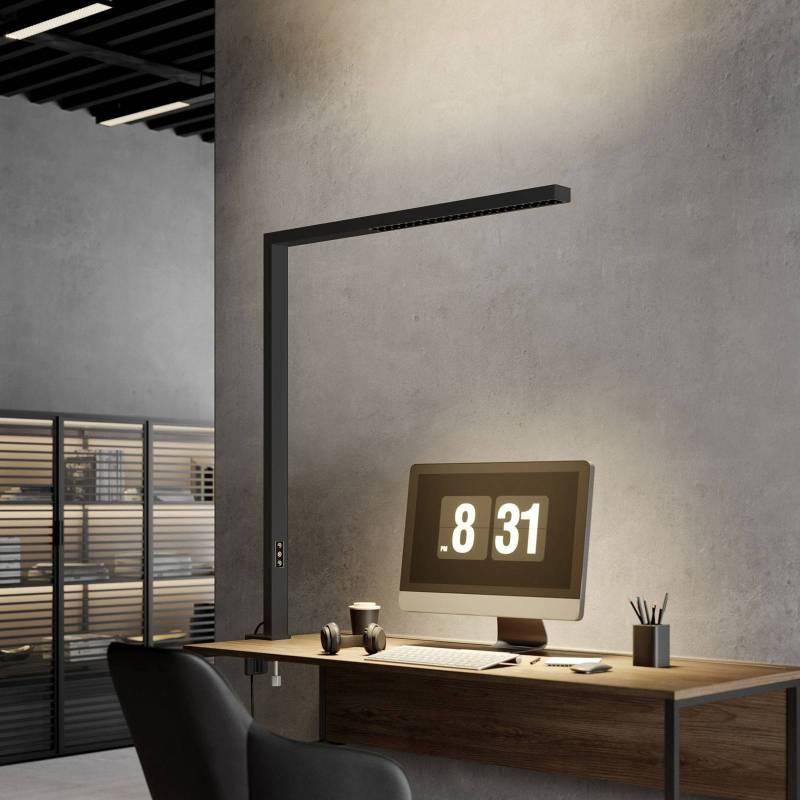 Arcchio Jolinda LED-Büro-Klemmleuchte, schwarz, dimmbar von Arcchio