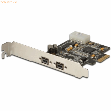 Assmann DIGITUS PCIe Karte, 3-Port 2x9-Pin extern, 1x9-Pin intern von Assmann