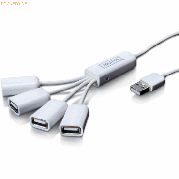 Assmann DIGITUS Slim Spider USB-Hub 4-Port USB 2.0 von Assmann