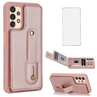 Asuwish Phone Case for Samsung Galaxy A52/A52S 5G Wallet Cover with Screen Protector and RFID Blocking Credit Card Holder Crossbody Strap Lanyard Leather Cell A 52 S 4G G5 52A S52 52S Women Rose Gold von Asuwish