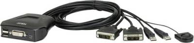 ATEN CS22D-AT 2 Port KVM-Umschalter DVI USB 1920 x 1200 Pixel von Aten