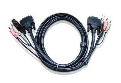 ATEN KVM Anschlusskabel [1x DVI-Stecker 18+5pol., USB 2.0 Stecker A, Klinkenstecker 3.5 mm, Klinkens von Aten