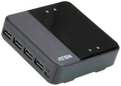 ATEN US3344 4 Port USB 3.2 Gen 1-Umschalter (USB 3.0) Schwarz von Aten