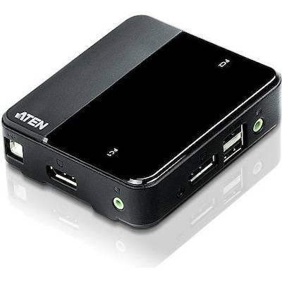 Aten CS782DP 2-Port USB 4K Display-Port Kabel KVM Switch + USB Peripherie Supp. von Aten