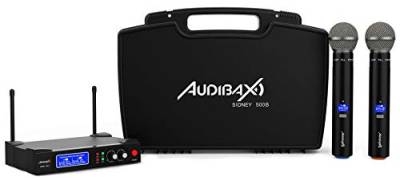 Audibax Sidney 500 B Micrófono Inalámbrico Profesional UHF Doble Mano + Maleta von Audibax