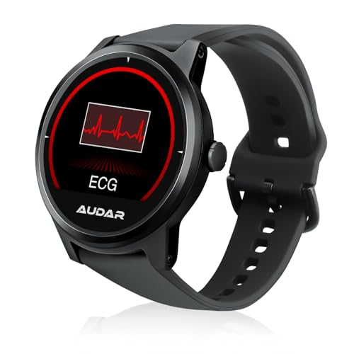 Fitness Smartwatch mit EKG PPG - Audar E1 - Blutdruckmessung Pulsmesser Kalorien- & Schrittzähler Distanzmessung Schlafmonitor Benachrichtigungsfunktion IP67 Schutz - Fitness Armband für Frauen Männer von August