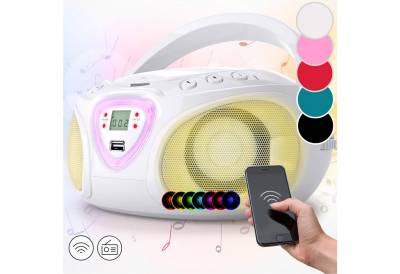 Auna Roadie Radio (FM-Radio, Kinder CD Player tragbar Musikbox Bluetooth CD Spieler Radio Soundbox) von Auna