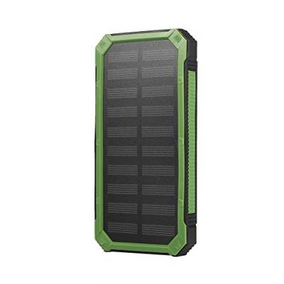 Ausla Solar-Powerbank Tragbare Powerbank Powerbank-Ladegerät Energiespeicher Zwei Mobile USB-Powerbanks Powerbank-Gehäuse(Grün) von Ausla