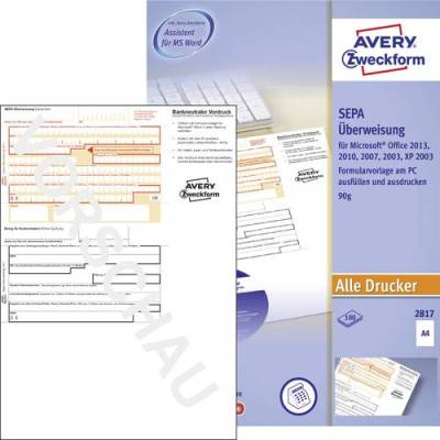 Avery-Zweckform Überweisung Formular SEPA-Überweisung DIN A4 Anzahl der Blätter: 100 2817 von Avery-Zweckform