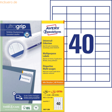 Avery Zweckform Universal-Etiketten ultragrip 48,5x25,4 mm VE=4.000 Et von Avery Zweckform