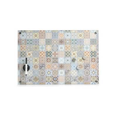 Magnettafel aus Glas mit Mosaik-Effekt – Kühlschrank mit Marker und Magneten – Wandplaner – 60 x 40 cm von Avilia
