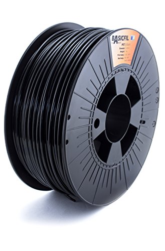 BASICFIL PETG (3D Drucker Filament), 2.85mm, 1kg, Schwarz (Black) von BASICFIL