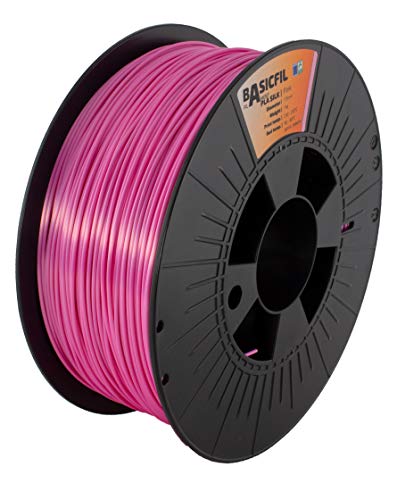BASICFIL PLA SILK (3D Drucker Filament), 1.75mm, 1kg, Rosa (Pink) von BASICFIL