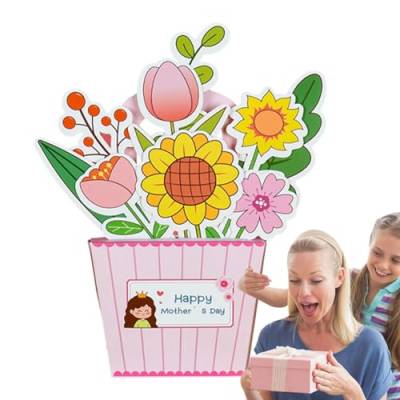 Muttertags-Grußkarte,Muttertags-Pop-Up-Karte,Ich liebe dich ästhetische 3D-Blumenkarte aus Papier - Ich liebe dich, Mama. Exquisiter Gruß zum Muttertag als Andenken für Mama von BBAUER