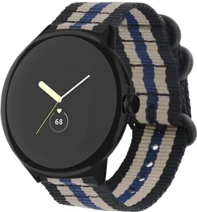 BBZ Weich gewebtes Nylon UhrenArmband Kompatibel mit Google Pixel Watch 2 Armband,Weicher Stoff Nylon Armband Kompatibel mit Google Pixel Watch von BBZ