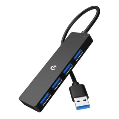 USB 3.0 HUB, USB Dockingstation, ultraschlanker tragbarer Daten Hub, 4 in 1 USB HUB mit 4 * USB 3.0, kompatibel mit Windows, macOS, Linux und Chrome OS Systemen von BIGBIG WON