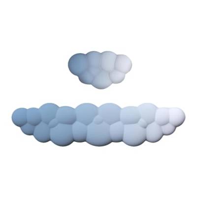 BIGUD Cloud-Maus-Handgelenkauflage,Cloud-Handgelenkauflage-Tastatur | 2 Stück Schreibtisch-Wolken-Handgelenkpolster | Niedliche Tastaturauflage, bequeme Tastaturauflage aus Memory-Schaum, rutschfeste von BIGUD