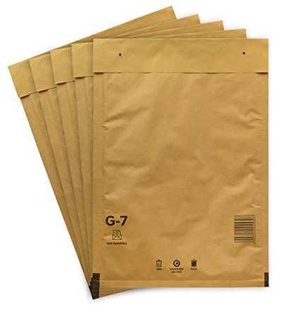 500 Versandtaschen Luftpolsterumschläge haftklebend Luftpolsterversandtaschen Luftpolstertaschen Gr. G/7 G7 braun (250mm x 350 mm) Umschläge gepolstert Polsterumschlag Taschen von BIGtec