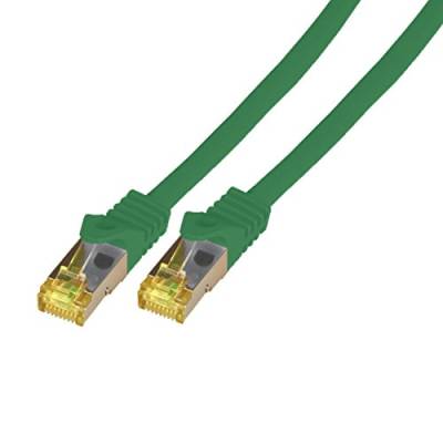 BIGtec 0,25m CAT7 Gigabit Patchkabel Netzwerkkabel grün Kupferkabel Patch Ethernet LAN DSL Kabel RJ45, Cat 7, S/FTP PIMF gelbe Stecker von BIGtec