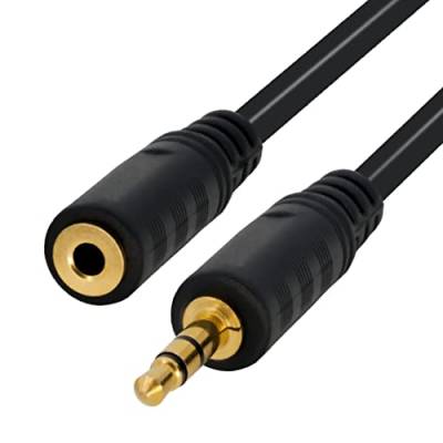 BIGtec 1,5m Klinken Stereo Verlängerung AUX Klinke Kabel 3,5mm ST/BU Audio Verlängerungskabel Stecker auf Buchse 1,50m für Kopfhörer, Auto, Handy, PC, Lautsprecher, Stereoanlagen, Smartphone von BIGtec