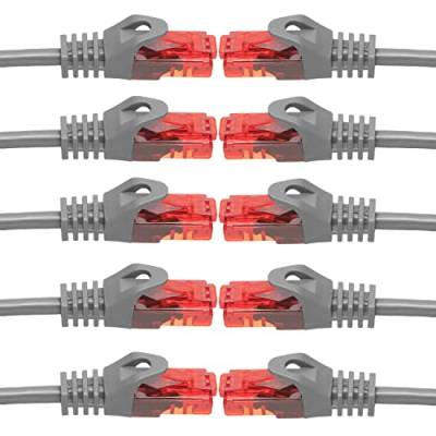 BIGtec - 10 Stück - 1,5m Gigabit Netzwerkkabel Patchkabel Ethernet LAN DSL Patch Kabel grau (2x RJ-45 Anschluß, CAT.5e, kompatibel zu CAT.6 CAT.6a CAT.7) 1,5 Meter von BIGtec