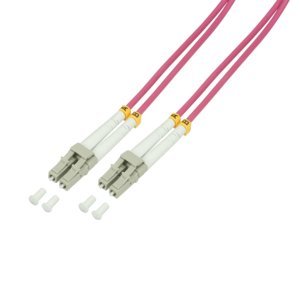 BIGtec 6m LWL Kabel Patchkabel OM4 Glasfaser-Kabel 100Gbit Multimode 50/125µm Ø 2mm Jumper LC - LC Stecker Duplex violett Erikaviolett Fiber Optic Cable von BIGtec