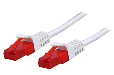 BIGtec LAN Kabel 1,5m Netzwerkkabel Ethernet Internet Patchkabel CAT.6 weiß Gigabit für Netzwerke Modem Router Switch 2 x RJ45 kompatibel zu CAT.5 CAT.6a CAT.7 Stecker von BIGtec