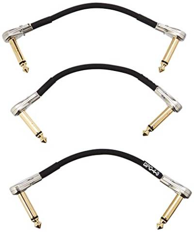 BOSS BPC-4-3 – THREE PACK 4in/10cm length – Space-saving pedal patch cable with slimline pancake plugs for pedalboards von BOSS
