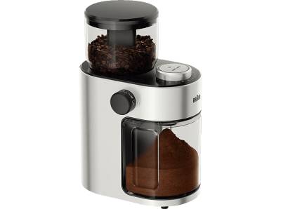 BRAUN FreshSet KG 7070 Kaffeemühle Silber/Schwarz 110 Watt, Scheibenmahlwerk von BRAUN