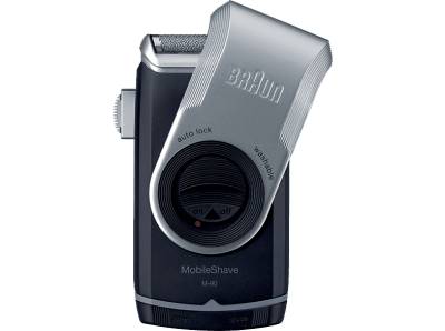 BRAUN PocketGo M90 Mobile Shave Rasierer Silber/Schwarz (Vibrierende Scherfolien, Reinigungsstation: Nein) von BRAUN