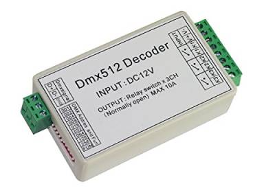 3 Channel 5A DMX512 Decoder Controller Relay Switch Kit DIY Converter DMX Dimmer Relay With Protective Shell von BUNTE-DE