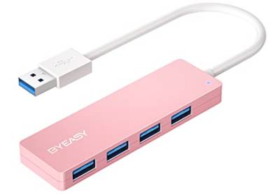 BYEASY USB Hub, 4 Port USB 3.1 Hub Typ A Ultra Slim Extra Leicht Portable Data Hub, Datenhub für iMac Pro, MacBook Air, Mac Mini/Pro, Surface Pro, Notebook PC, Laptop, USB Flash Drives, Mobile HDD von BYEASY