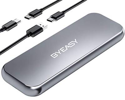 SSD M.2 NVMe Gehäuse BYEASY M.2 NVME Externes SSD Gehäuse USB 3.1 Gen2, 10 Gbit/s, Kühlsystem, USB-C & USB-A, PCIe M-Key, Aluminium USB C-Festplatten-Caddy Gehäuse für M.2 NVME SSD 2230/2242/2260/2280 von BYEASY